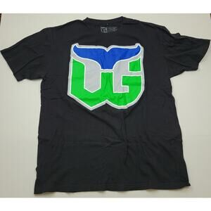 Throwback Hartford Whalers Black T-Shirt Size XL tiny flaw Violent Gentlemen NHL